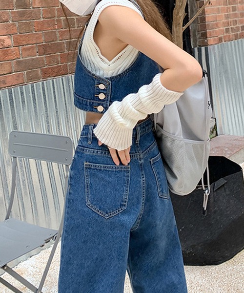 aimoha（アイモハ）の「デニムベスト+パンツセットアップ（サロペット/オーバーオール・レディース・ブラック/ネイビー・LARGE/MEDIUM/SMALL）」の13枚目の写真