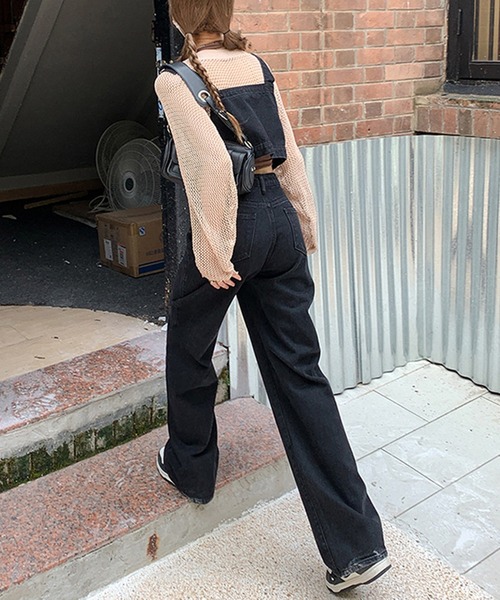 aimoha（アイモハ）の「デニムベスト+パンツセットアップ（サロペット/オーバーオール・レディース・ブラック/ネイビー・LARGE/MEDIUM/SMALL）」の8枚目の写真