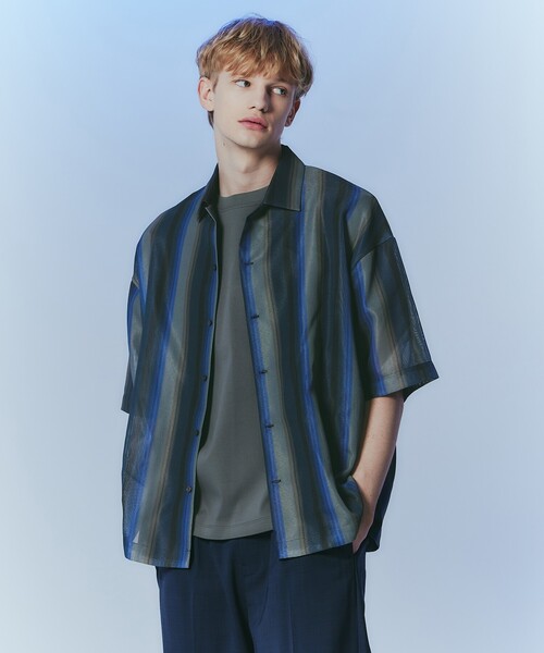 tk.TAKEO KIKUCHI（ティーケータケオキクチ）の「◆メッシュ2WAYシャツ（シャツ/ブラウス・メンズ・グレー系2/ダークブラウン系2/ネイビー系2/パープル系2/ブルー系その他5/ブラック系3・01/02/03）」の5枚目の写真