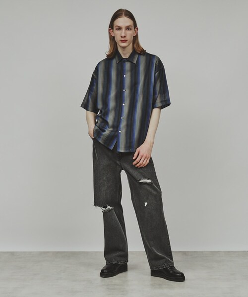 tk.TAKEO KIKUCHI（ティーケータケオキクチ）の「◆メッシュ2WAYシャツ（シャツ/ブラウス・メンズ・グレー系2/ダークブラウン系2/ネイビー系2/パープル系2/ブルー系その他5/ブラック系3・01/02/03）」の13枚目の写真