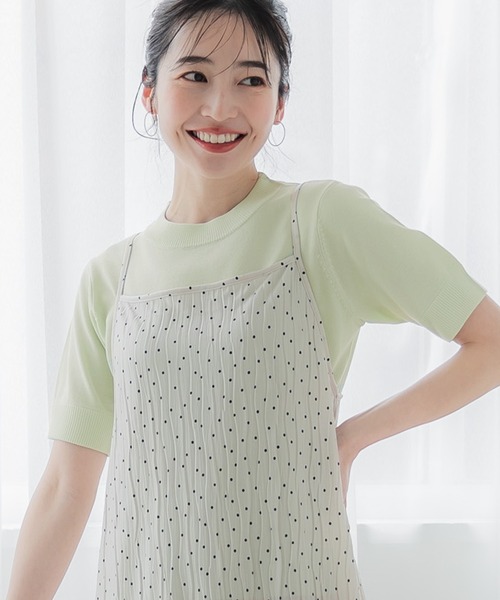 coca(coca)(コカ)の「サマーニットサイドスリットトップス(Tシャツ/カットソー・レディース・ブラック/アイボリー/ライトグレー/ライトグリーン/その他1/ライトピンク/ライトベージュ/ライトブルー/ホワイト/A・S/M/L/XL)」の6枚目の写真