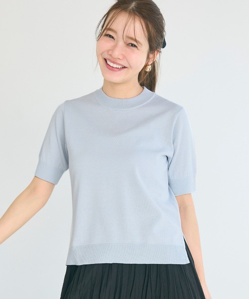 coca(coca)(コカ)の「サマーニットサイドスリットトップス(Tシャツ/カットソー・レディース・ブラック/アイボリー/ライトグレー/ライトグリーン/その他1/ライトピンク/ライトベージュ/ライトブルー/ホワイト/A・S/M/L/XL)」の7枚目の写真