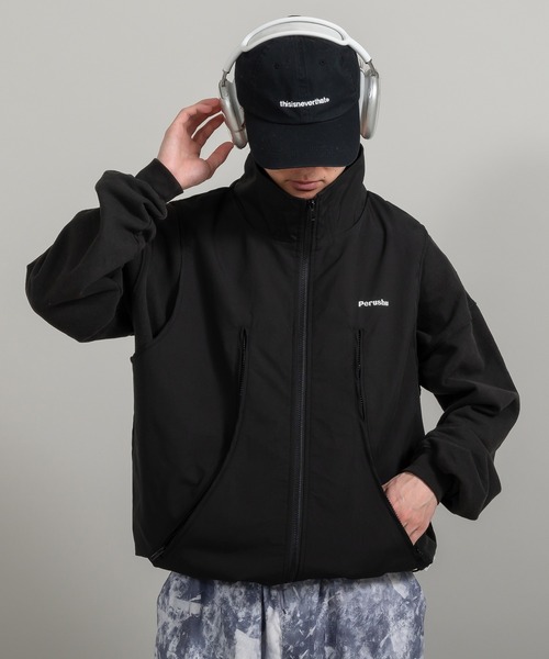 Perushu（ペルーシュ）の「アソートデザインジップスタンドネックベスト（ベスト・メンズ・ブラック/グレー系/ブラック系・MEDIUM/LARGE）」の4枚目の写真