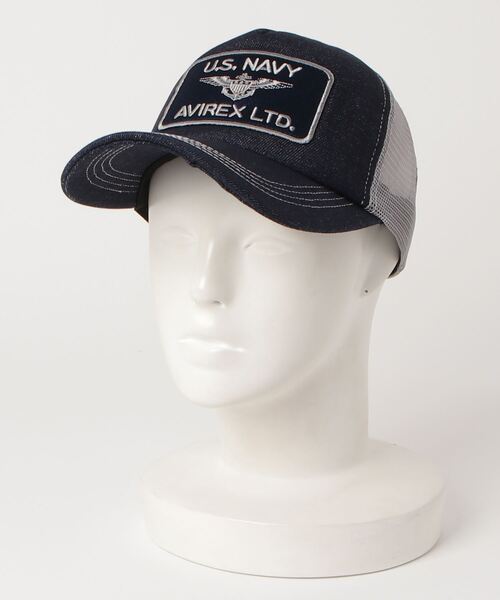 AVIREX（アヴィレックス）の「MESH CAP US NAVY / メッシュキャップ US ネイビー / AVIREX / アヴィレックス（キャップ・メンズ・その他4/ブラック/オリーブ系・F）」の4枚目の写真