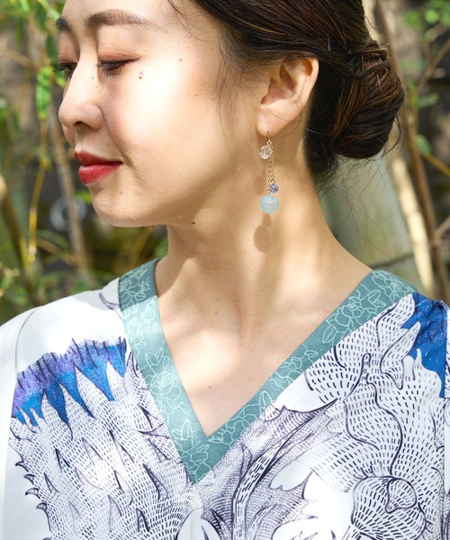 カヤ(カヤ)の「【カヤ】悠々金魚ピアス(ピアス(両耳用)・レディース・レッド系その他/ブラック系その他/ブルー系その他・FREE)」の4枚目の写真