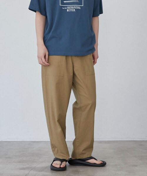 coen(コーエン)の「フレンチリネンコットンイージーベイカーパンツ(その他パンツ・メンズ・オリーブ/ネイビー/ベージュ・M/S/XL/L)」の4枚目の写真