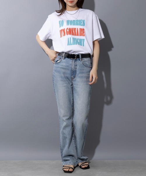 THE FINAL VIEW(ザファイナルビュー)の「【THE FINAL VIEW】NO WORRIES Vintage message logo print T-shirt unisex ビンテージ メッセージロゴプリントTシャツ ユニセックス(Tシャツ/カットソー・メンズ・ベビーピンク/グレイッシュブルー/ホワイト/スミクロ/ベージュ・S/M/L/XL)」の17枚目の写真