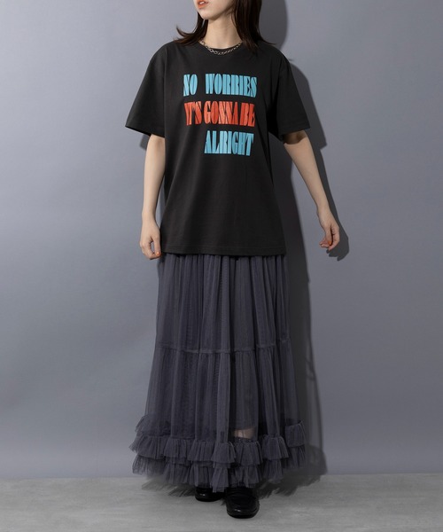 THE FINAL VIEW(ザファイナルビュー)の「【THE FINAL VIEW】NO WORRIES Vintage message logo print T-shirt unisex ビンテージ メッセージロゴプリントTシャツ ユニセックス(Tシャツ/カットソー・メンズ・ベビーピンク/グレイッシュブルー/ホワイト/スミクロ/ベージュ・S/M/L/XL)」の8枚目の写真