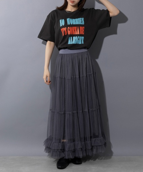 THE FINAL VIEW(ザファイナルビュー)の「【THE FINAL VIEW】NO WORRIES Vintage message logo print T-shirt unisex ビンテージ メッセージロゴプリントTシャツ ユニセックス(Tシャツ/カットソー・メンズ・ベビーピンク/グレイッシュブルー/ホワイト/スミクロ/ベージュ・S/M/L/XL)」の7枚目の写真