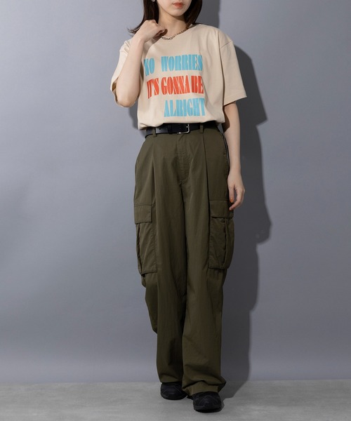 THE FINAL VIEW(ザファイナルビュー)の「【THE FINAL VIEW】NO WORRIES Vintage message logo print T-shirt unisex ビンテージ メッセージロゴプリントTシャツ ユニセックス(Tシャツ/カットソー・メンズ・ベビーピンク/グレイッシュブルー/ホワイト/スミクロ/ベージュ・S/M/L/XL)」の10枚目の写真