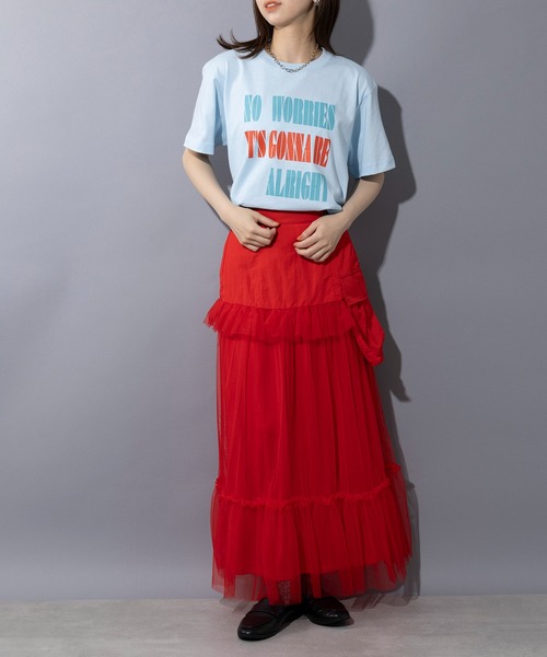THE FINAL VIEW(ザファイナルビュー)の「【THE FINAL VIEW】NO WORRIES Vintage message logo print T-shirt unisex ビンテージ メッセージロゴプリントTシャツ ユニセックス(Tシャツ/カットソー・メンズ・ベビーピンク/グレイッシュブルー/ホワイト/スミクロ/ベージュ・S/M/L/XL)」の12枚目の写真