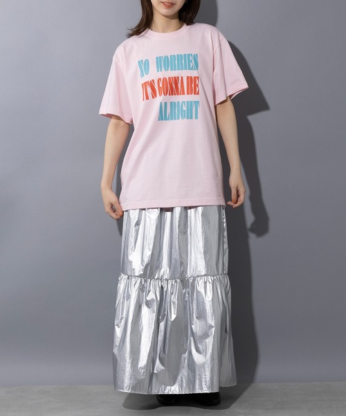 THE FINAL VIEW(ザファイナルビュー)の「【THE FINAL VIEW】NO WORRIES Vintage message logo print T-shirt unisex ビンテージ メッセージロゴプリントTシャツ ユニセックス(Tシャツ/カットソー・メンズ・ベビーピンク/グレイッシュブルー/ホワイト/スミクロ/ベージュ・S/M/L/XL)」の15枚目の写真