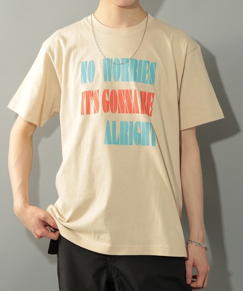 THE FINAL VIEW(ザファイナルビュー)の「【THE FINAL VIEW】NO WORRIES Vintage message logo print T-shirt unisex ビンテージ メッセージロゴプリントTシャツ ユニセックス(Tシャツ/カットソー・メンズ・ベビーピンク/グレイッシュブルー/ホワイト/スミクロ/ベージュ・S/M/L/XL)」の19枚目の写真