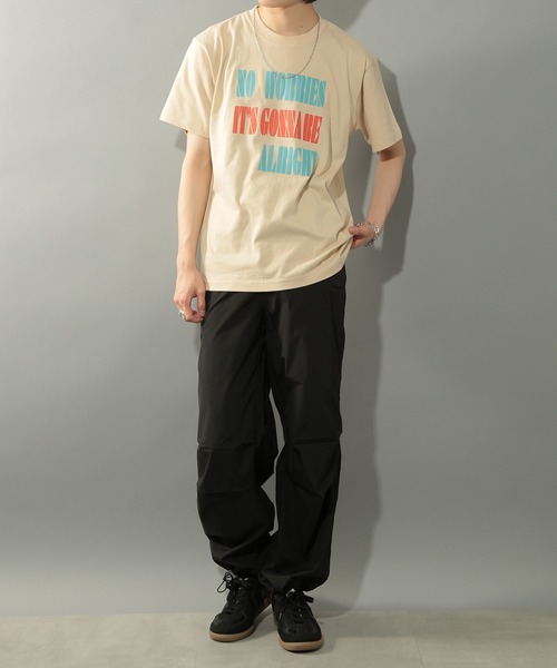 THE FINAL VIEW(ザファイナルビュー)の「【THE FINAL VIEW】NO WORRIES Vintage message logo print T-shirt unisex ビンテージ メッセージロゴプリントTシャツ ユニセックス(Tシャツ/カットソー・メンズ・ベビーピンク/グレイッシュブルー/ホワイト/スミクロ/ベージュ・S/M/L/XL)」の18枚目の写真