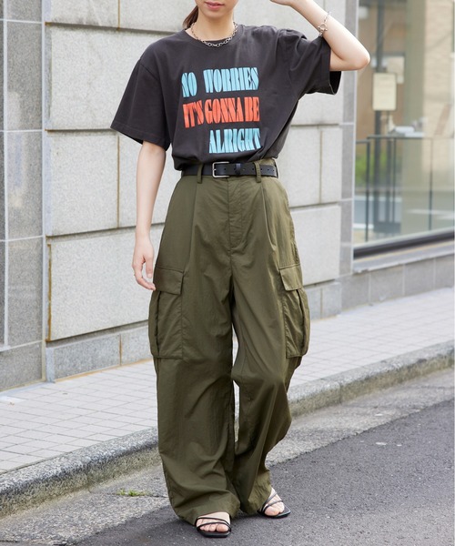 THE FINAL VIEW(ザファイナルビュー)の「【THE FINAL VIEW】NO WORRIES Vintage message logo print T-shirt unisex ビンテージ メッセージロゴプリントTシャツ ユニセックス(Tシャツ/カットソー・メンズ・ベビーピンク/グレイッシュブルー/ホワイト/スミクロ/ベージュ・S/M/L/XL)」の22枚目の写真