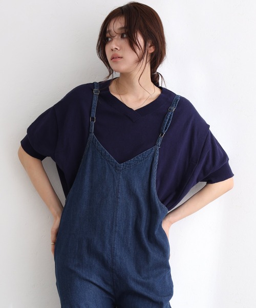 ElegChic(エレグシック)の「袖脇オープンVネック5分袖ニット(ニット/セーター・レディース・ネイビー/ライトグレー/杢グレー/オフホワイト/グレイッシュベージュ/ブラック・M/4L/XL)」の20枚目の写真