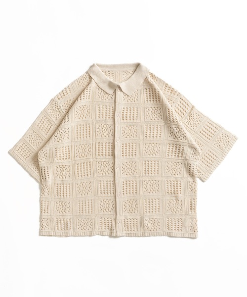 WETTEMPT（ウィテンプト）の「CROCHET KNIT SHIRT / クロシェニット