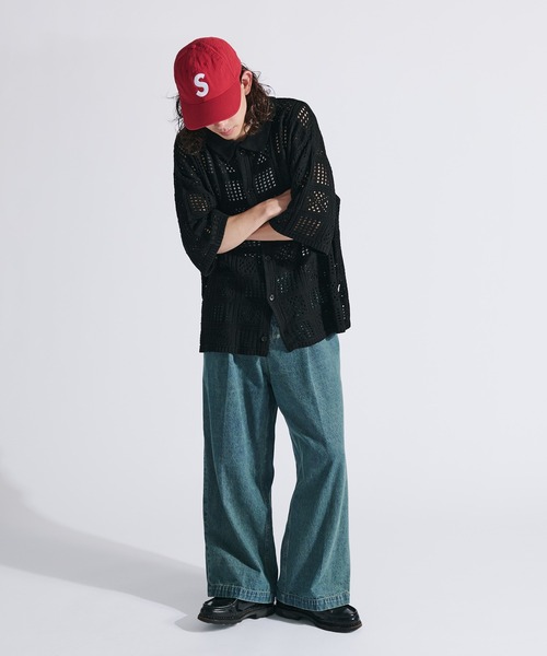 WETTEMPT(ウィテンプト)の「CROCHET KNIT SHIRT / クロシェニットシャツ(シャツ/ブラウス・メンズ・アイボリー/ブラック/ピンク/グリーン・SMALL/LARGE/MEDIUM)」の15枚目の写真