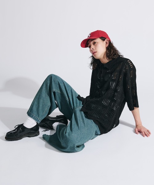 WETTEMPT(ウィテンプト)の「CROCHET KNIT SHIRT / クロシェニットシャツ(シャツ/ブラウス・メンズ・アイボリー/ブラック/ピンク/グリーン・SMALL/LARGE/MEDIUM)」の18枚目の写真