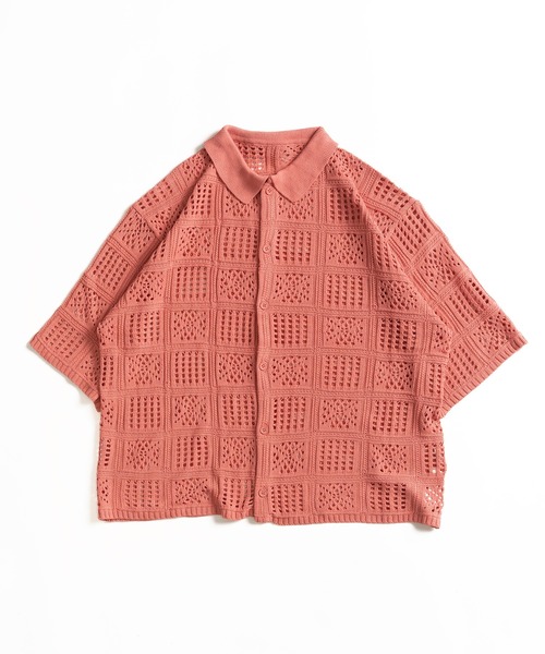 WETTEMPT(ウィテンプト)の「CROCHET KNIT SHIRT / クロシェニットシャツ(シャツ/ブラウス・メンズ・アイボリー/ブラック/ピンク/グリーン・SMALL/LARGE/MEDIUM)」の19枚目の写真