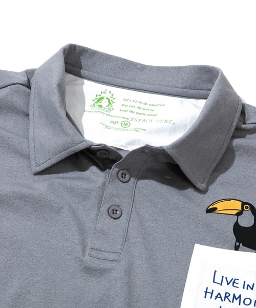 go slow caravan（ゴースローキャラバン）の「ESPACE VERT/エスパスヴェール　トリポロシャツ（ポロシャツ・メンズ・グレー/ホワイト・MEDIUM/LARGE/X-LARGE）」の5枚目の写真