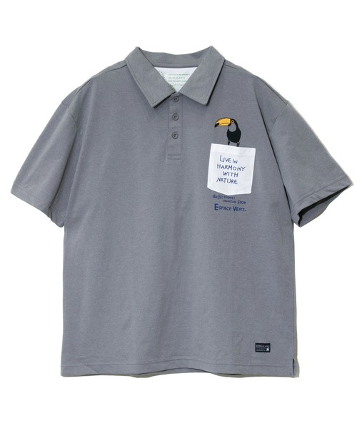 go slow caravan（ゴースローキャラバン）の「ESPACE VERT/エスパスヴェール　トリポロシャツ（ポロシャツ・メンズ・グレー/ホワイト・MEDIUM/LARGE/X-LARGE）」の4枚目の写真