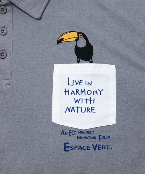 go slow caravan（ゴースローキャラバン）の「ESPACE VERT/エスパスヴェール　トリポロシャツ（ポロシャツ・メンズ・グレー/ホワイト・MEDIUM/LARGE/X-LARGE）」の8枚目の写真