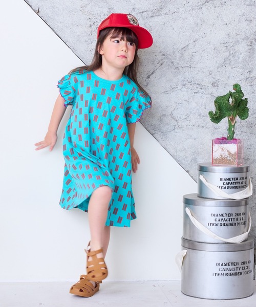 HOGAN RANCH WEAR(ホーガンランチウエア)の「ソウガラフリルショルダーワンピース(80~150cm)(ワンピース・キッズ・エメラルド/ピンク・120/80/130/140/150/90/100/110)」の3枚目の写真