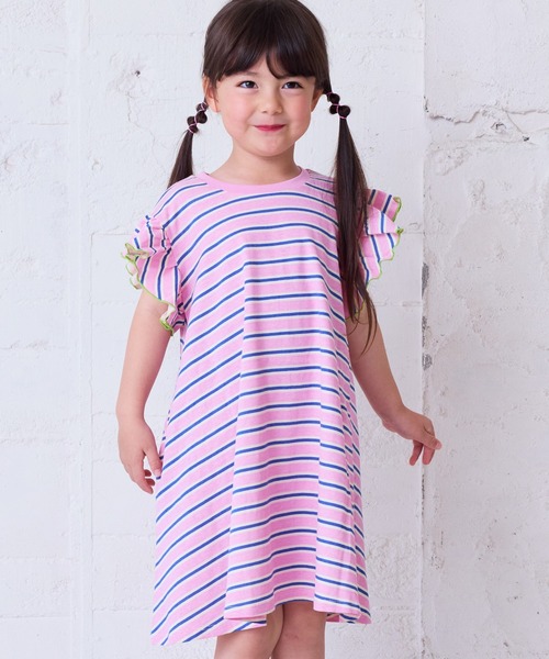 HOGAN RANCH WEAR(ホーガンランチウエア)の「ソウガラフリルショルダーワンピース(80~150cm)(ワンピース・キッズ・エメラルド/ピンク・120/80/130/140/150/90/100/110)」の5枚目の写真