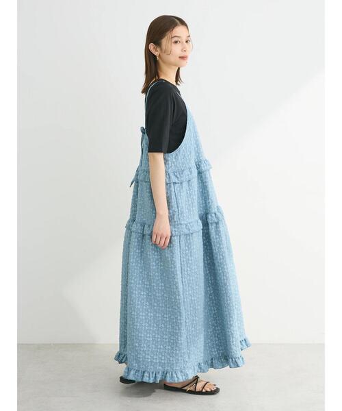Petit fleur(プチフルール)の「・Petit Fleurフラワージャカードキャミワンピ(ワンピース・レディース・ライトグレー/イエロー/ブルー/ブラック・FREE)」の10枚目の写真