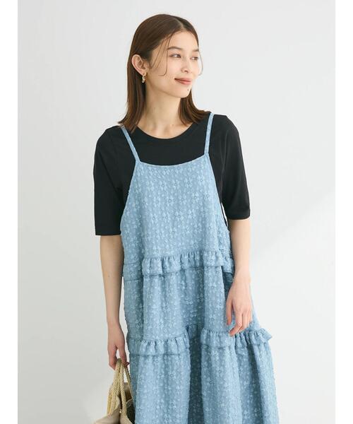Petit fleur(プチフルール)の「・Petit Fleurフラワージャカードキャミワンピ(ワンピース・レディース・ライトグレー/イエロー/ブルー/ブラック・FREE)」の12枚目の写真