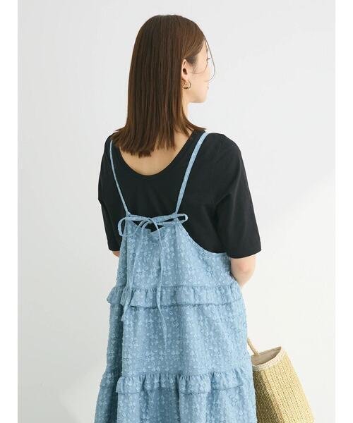 Petit fleur(プチフルール)の「・Petit Fleurフラワージャカードキャミワンピ(ワンピース・レディース・ライトグレー/イエロー/ブルー/ブラック・FREE)」の14枚目の写真
