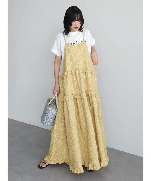 Petit fleur(プチフルール)の「・Petit Fleurフラワージャカードキャミワンピ(ワンピース・レディース・ライトグレー/イエロー/ブルー/ブラック・FREE)」の18枚目の写真