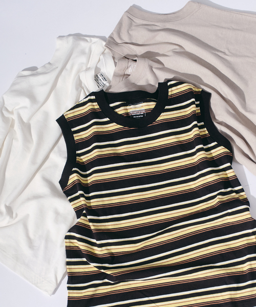 JOURNAL STANDARD（ジャーナルスタンダード）の「《追加3》汗ジミ防止天竺ノースリーブ（Tシャツ/カットソー・レディース・イエロー/ブラック/グレー/ホワイト・FREE）」の4枚目の写真