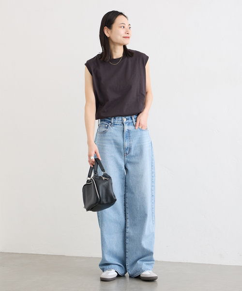 JOURNAL STANDARD（ジャーナルスタンダード）の「《追加3》汗ジミ防止天竺ノースリーブ（Tシャツ/カットソー・レディース・イエロー/ブラック/グレー/ホワイト・FREE）」の6枚目の写真