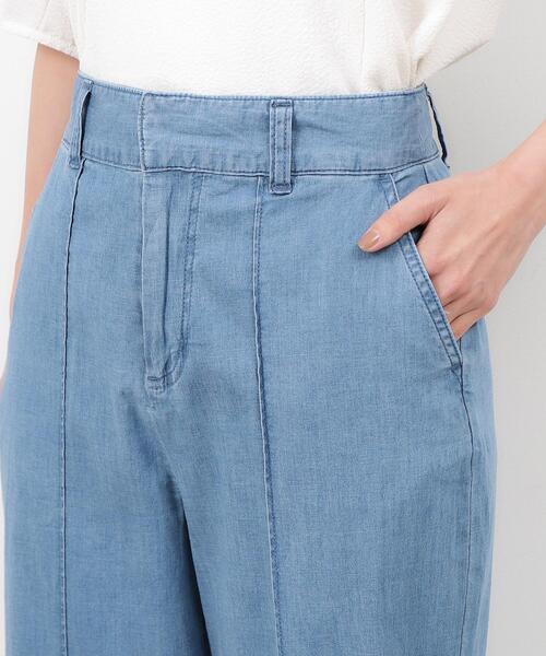 OPAQUE.CLIP（オペークドットクリップ）の「◆ストレッチデニムワイドパンツ【洗濯機洗い可】（デニムパンツ・レディース・ネイビー/ブルー・38/40/42）」の5枚目の写真