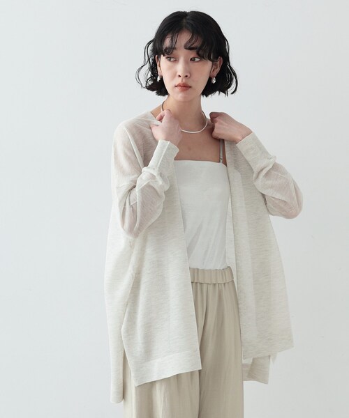 GALLEST(ギャレスト)の「◆シアーミディカーディガン(カーディガン/ボレロ・レディース・ベージュ/ブラック/ホワイト/グレー・38)」の2枚目の写真