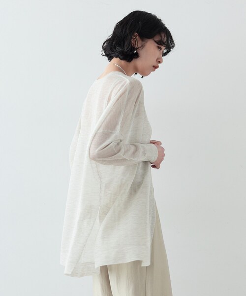 GALLEST(ギャレスト)の「◆シアーミディカーディガン(カーディガン/ボレロ・レディース・ベージュ/ブラック/ホワイト/グレー・38)」の6枚目の写真