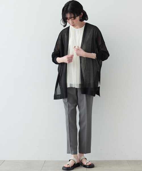 GALLEST(ギャレスト)の「◆シアーミディカーディガン(カーディガン/ボレロ・レディース・ベージュ/ブラック/ホワイト/グレー・38)」の18枚目の写真