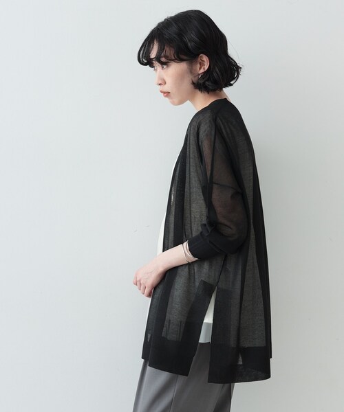 GALLEST(ギャレスト)の「◆シアーミディカーディガン(カーディガン/ボレロ・レディース・ベージュ/ブラック/ホワイト/グレー・38)」の20枚目の写真