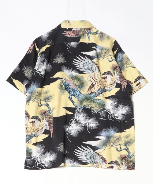 HOUSTON(ヒューストン)の「HOUSTON /ヒューストン 41108 ALOHA SHIRT (鷹) / アロハシャツ/ HS411(シャツ/ブラウス・メンズ・ブラック系その他2/イエロー系その他/ホワイト系その他・X-LARGE/LARGE)」の4枚目の写真
