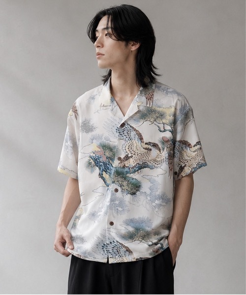 HOUSTON(ヒューストン)の「HOUSTON /ヒューストン 41108 ALOHA SHIRT (鷹) / アロハシャツ/ HS411(シャツ/ブラウス・メンズ・ブラック系その他2/イエロー系その他/ホワイト系その他・X-LARGE/LARGE)」の1枚目の写真