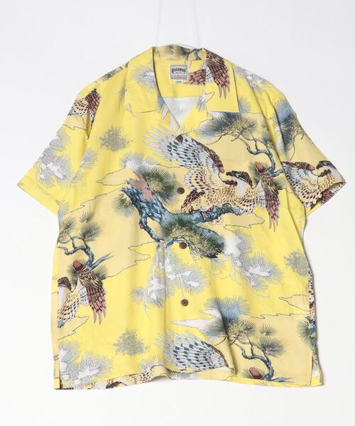 HOUSTON(ヒューストン)の「HOUSTON /ヒューストン 41108 ALOHA SHIRT (鷹) / アロハシャツ/ HS411(シャツ/ブラウス・メンズ・ブラック系その他2/イエロー系その他/ホワイト系その他・X-LARGE/LARGE)」の5枚目の写真