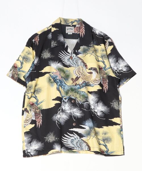 HOUSTON(ヒューストン)の「HOUSTON /ヒューストン 41108 ALOHA SHIRT (鷹) / アロハシャツ/ HS411(シャツ/ブラウス・メンズ・ブラック系その他2/イエロー系その他/ホワイト系その他・X-LARGE/LARGE)」の6枚目の写真