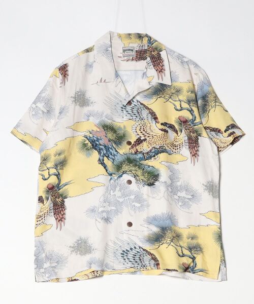 HOUSTON(ヒューストン)の「HOUSTON /ヒューストン 41108 ALOHA SHIRT (鷹) / アロハシャツ/ HS411(シャツ/ブラウス・メンズ・ブラック系その他2/イエロー系その他/ホワイト系その他・X-LARGE/LARGE)」の7枚目の写真