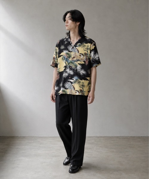 HOUSTON(ヒューストン)の「HOUSTON /ヒューストン 41108 ALOHA SHIRT (鷹) / アロハシャツ/ HS411(シャツ/ブラウス・メンズ・ブラック系その他2/イエロー系その他/ホワイト系その他・X-LARGE/LARGE)」の10枚目の写真