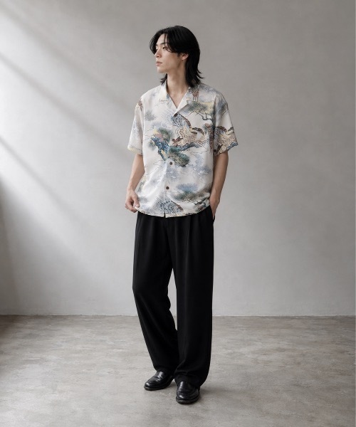 HOUSTON(ヒューストン)の「HOUSTON /ヒューストン 41108 ALOHA SHIRT (鷹) / アロハシャツ/ HS411(シャツ/ブラウス・メンズ・ブラック系その他2/イエロー系その他/ホワイト系その他・X-LARGE/LARGE)」の8枚目の写真