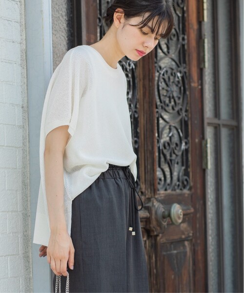 OPAQUE.CLIP(オペークドットクリップ)の「◆《5color/S-LLsize》メッシュ編みリラクシーニット【洗濯機洗い可/抗ピル】(ニット/セーター・レディース・ブラック/ホワイト/ライトオレンジ系/グリーン/ブラウン系その他・40/38/42/36)」の7枚目の写真