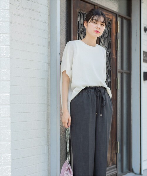 OPAQUE.CLIP(オペークドットクリップ)の「◆《5color/S-LLsize》メッシュ編みリラクシーニット【洗濯機洗い可/抗ピル】(ニット/セーター・レディース・ブラック/ホワイト/ライトオレンジ系/グリーン/ブラウン系その他・40/38/42/36)」の11枚目の写真