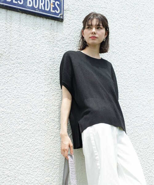 OPAQUE.CLIP(オペークドットクリップ)の「◆《5color/S-LLsize》メッシュ編みリラクシーニット【洗濯機洗い可/抗ピル】(ニット/セーター・レディース・ブラック/ホワイト/ライトオレンジ系/グリーン/ブラウン系その他・40/38/42/36)」の16枚目の写真